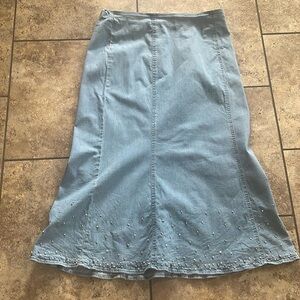 City Girl Nancy Bolen Beaded Denim Skirt Size 12